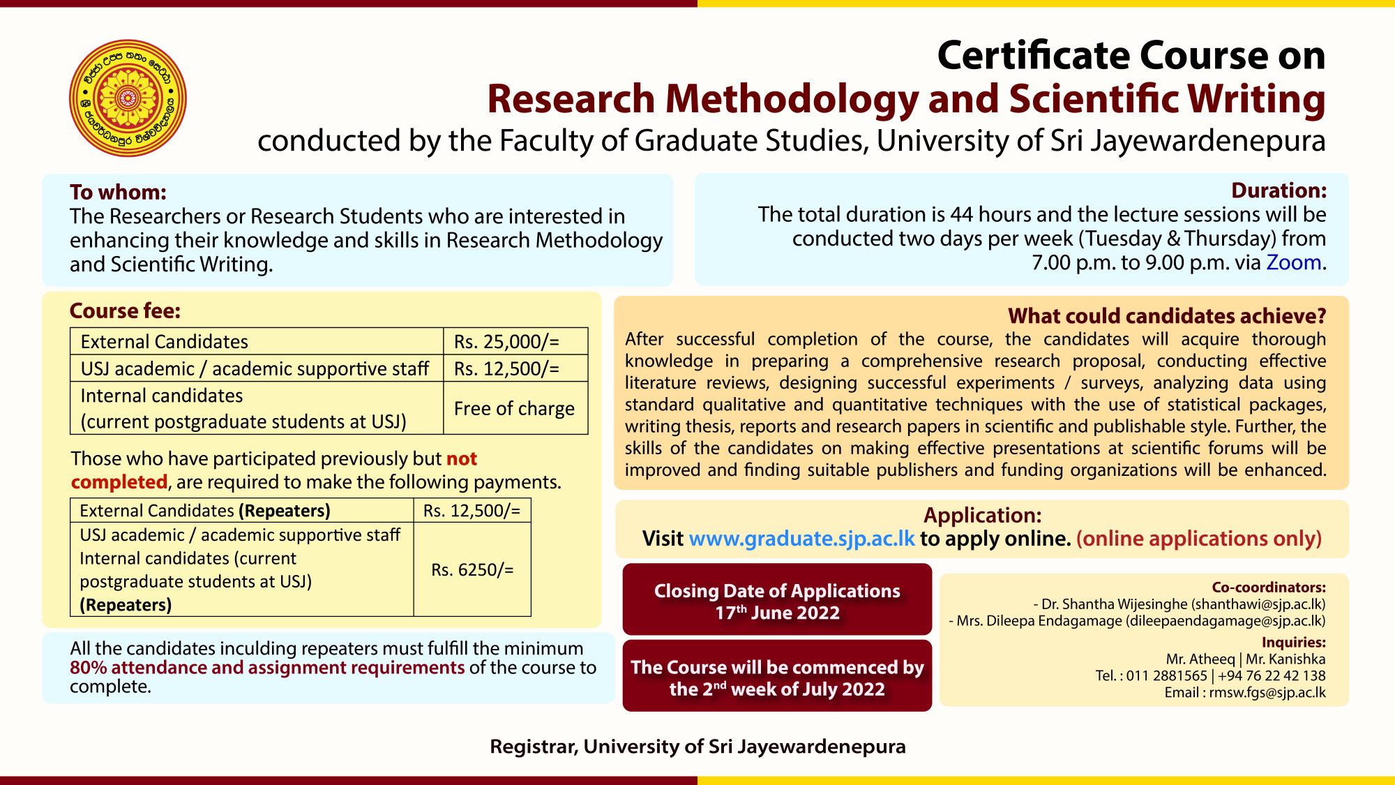 graduate course in research methodology